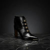 Women's Satin Pointed Toe Chunky Heel Short Boots – Ultra High Heel by FitiqueFit