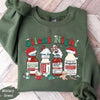 Medical Holiday Nurse Crewneck – "Silent Night" Christmas Sweatshirt by Dog Mom Hat