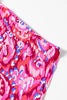 Pink Abstract Print V Neck Half Sleeve Loose Fit Tunic Blouse by Wild and Free Boutique