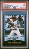 Graded 2022 Topps Julio Rodriguez #56 Throwback Thursday Rookie RC Baseball Card PSA 9 Mint