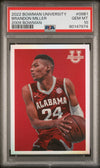 Graded 2022 Topps Bowman University Brandon Miller #09B1 2009 Bowman Rookie RC Basketball Card PSA 10 Gem Mint