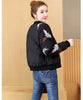 Cotton jacket with fashionable embroidered winter coat