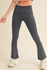 Women's Stone Washed Ribbed Yoga Pants