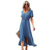 Fashion Elegant Boho Short Sleeve Polka Dot Long Dresses Women Beach Party Vintage Fashion Dresses by Stevvex