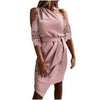 New Luxury Summer Women Casual Solid Strapless Lace Hollow out Dress - Summer Fashion Dresses for women by Stevvex