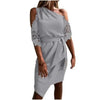 New Luxury Summer Women Casual Solid Strapless Lace Hollow out Dress - Summer Fashion Dresses for women by Stevvex