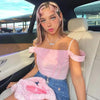 Summer best fashion Elegant Pink Strap Crop Top T Shirt women's fashion flattering tops by Stevvex