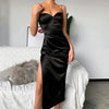 2021 Top Fashion Summer Bodycon Spaghetti Strap Vintage Pleated Slim Party Dresses - Backless Mid Length Cute Summer Fashion Dresses by Stevvex