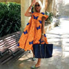 Women Retro Loose Casual Round Neck Short Sleeve Dress - Cute Fashion Dresses For Women by Stevvex