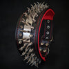 Set collar and leash. spikes & stainless steel, 2.8 inch wide. Made in Europe! by Bestia Dog Gear