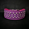 "Crystal" 2.8 inch wide soft leather collar by Bestia Dog Gear