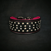 "Crystal" 2.8 inch wide soft leather collar by Bestia Dog Gear