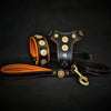 The ''Bijou'' SET - Collar, Harness, Leash. Orange by Bestia Dog Gear