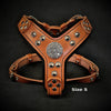 The ''Maximus'' harness brown & silver Small to Medium Size by Bestia Dog Gear