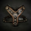 The ''Eros'' harness Black & Orange Small to Medium Size by Bestia Dog Gear