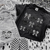 Black Checkered bow Shirt (finished product) by Madness & Mayhem LLC