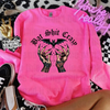 NEON PINK Bat shit crazy crew neck sweatshirt (finished product) by Madness & Mayhem LLC