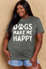 Simply Love Full Size DOGS MAKE ME HAPPY Graphic Cotton T-Shirt by Simply Love