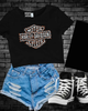 Leopard Harley Cropped Tee by Madness & Mayhem LLC
