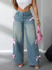 Bow High Rise Wide Leg Jeans by Neon Spur