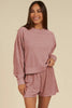 Blossom Checkered Textured Long Sleeve Top and Shorts Set by Wild and Free Boutique
