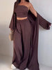 Tube Top & Cardigan & Pants Three Piece Set by Wild and Free Boutique