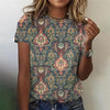 Women's Geometric Print Long Sleeve Loose Casual Tee by FitiqueFit