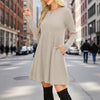 Women's Solid Color Long Sleeve Knit Dress by FitiqueFit