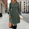 Women's Solid Color Long Sleeve Knit Dress by FitiqueFit