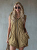 Women's Retro Hooded Zip-Up Sleeveless Cropped Jumpsuit by FitiqueFit