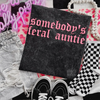 Feral auntie Embroidered Mineralwash Tshirt by Madness & Mayhem LLC