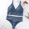 Women Seamless Bra Top Fitness Swimwear Push Up Exercise Bikini For Women 2 Pieces Ribbed Seamless Yoga Bikini Sets Sports Bra And Underwear Set 2 Piece High Waist Summer Bikini by Stevvex