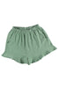 Khaki High Waist Pocketed Ruffle Shorts