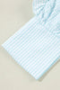 Blue Lightweight Ruffled Striped Mini Dress Chic Playful Dress for Women Charming Design Dress by Stevvex