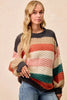 BiBi Stripes Color Block Chunky Sweater by FitiqueFit