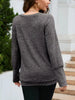 V-Neck Textured Knit Long Sleeve T-Shirt by Simply Love
