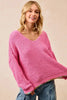 BiBi V-Neck Sweater with Colorful Trim by FitiqueFit