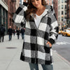 Plaid Hooded Zip-Up Oversized Jacket — Women’s Winter Commute Coat by FitiqueFit