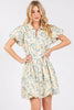New Summer Floral Eyelet Zipper Front Puff Sleeve Mini Dress For Women – Elegant, Trendy and Chic Floral Eyelet Mini Dress with Puff Sleeves by Stevvex