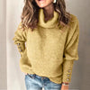 Women’s High Collar Knitted Sweatshirt – Long Sleeve Casual Pullover by FitiqueFit