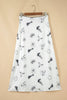 White Western Print Satin Long Skirt by Wild and Free Boutique