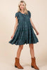 Lace Detail Ruffled Button Down Tiered Dress For Women – Romantic and Feminine Dress with Delicate Lace and Flowing Tiers by Stevvex