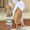 Women's Solid Color Cotton Wide Leg Cropped Pant by FitiqueFit