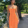 Women's Slim Fit Printed Backless Dress by FitiqueFit