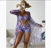 Mesh Cover-Up Three-Piece Swimwear Set – Bikini with Leg-Length Briefs by FitiqueFit