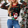 Santa Claus Knitted Sweater – Women’s Holiday Pullover by FitiqueFit