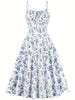 Floral Backless Bow-Tie Strappy Maxi Dress – Black & Blue, S–XXL by FitiqueFit