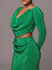 Ruched Cowl Neck Top and Maxi Skirt Set