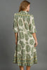 Matcha Green Full Size Print Midi Dress Plus Size Boho Chic Dress Lightweight Women Dress by Stevvex