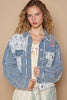 Elegant Delicate Crochet Patch Embroidered Button Up Jacket Bohemian Charming Classic Elegant Jacket by Stevvex